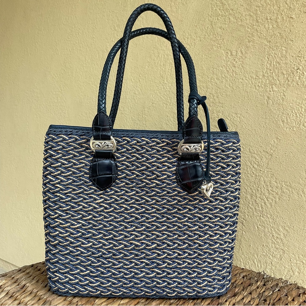 Beautiful Eva Brighton Straw Leather Tote
